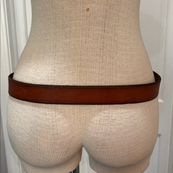 Fossil sz M brown leather belt with brass/leather buckle - Picture 4 of 11